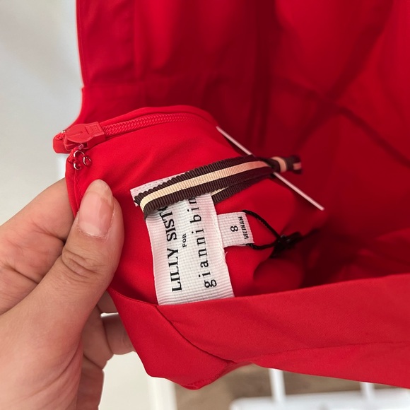 Lilly Sisto for Gianni Bini NWT Red Bow Shoulder Open Back Cocktail - Picture 6 of 6